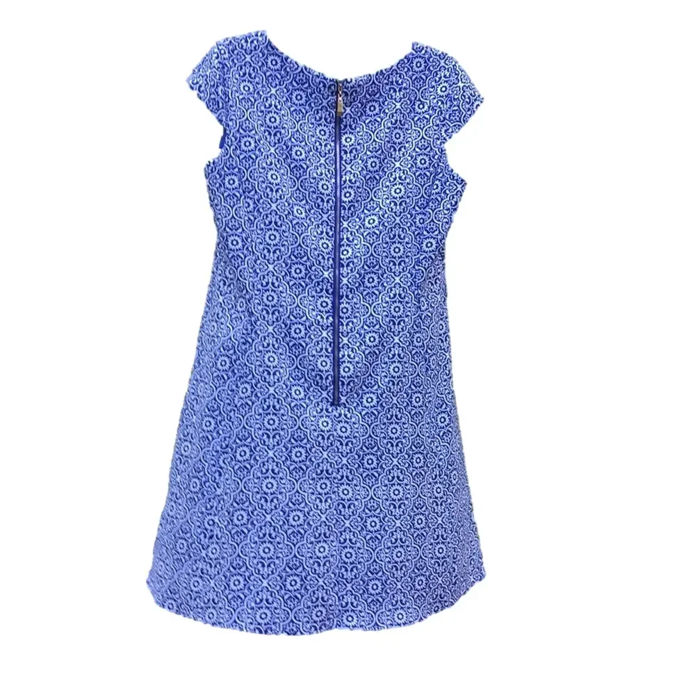 AGB BLUE WHITE CAP SLEEVE DRESS Size 16 EXCELLENT CONDITION PREWORN SO PRETTY
